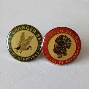 Vintage Lapel Pins Turkey and Mallard Duck Granger Select Wildlife Series